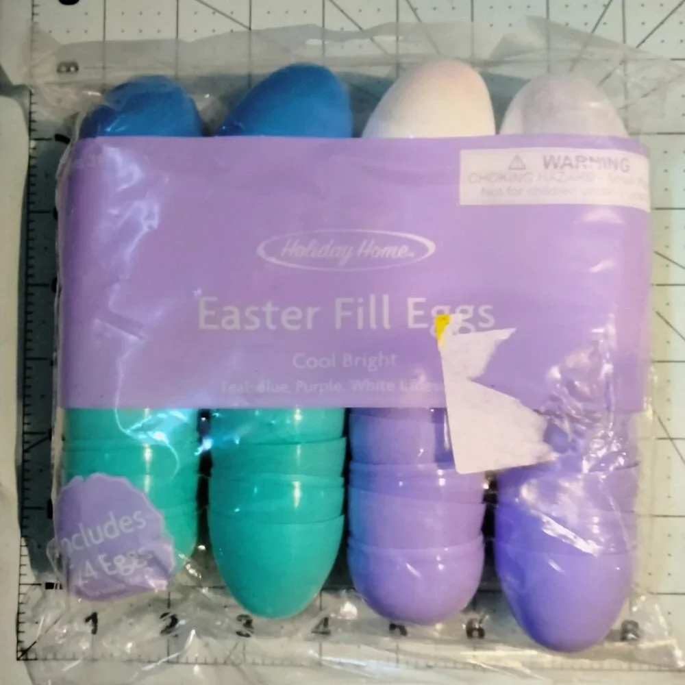Easter Fill Eggs Hinged Cool Bright Colors Plastic Party Favor 24 Ct pack